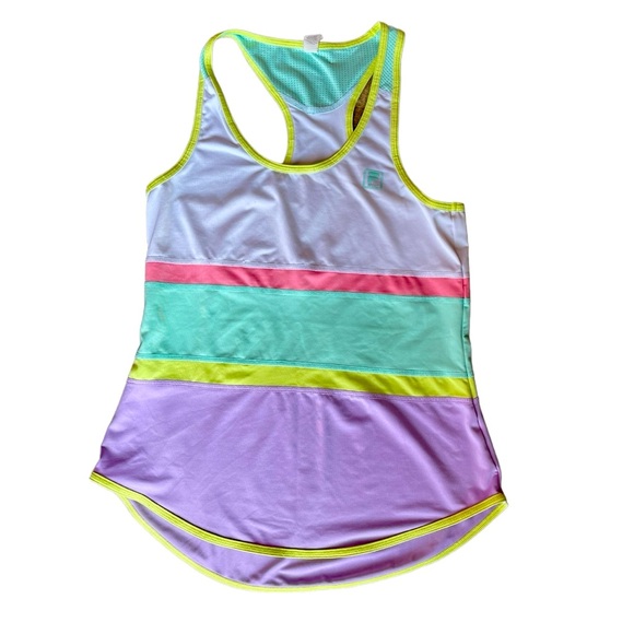 Fila Sport Tank Top Women's S/M Sleeveless Athletic Colorful Stretch Racerback - Picture 1 of 5